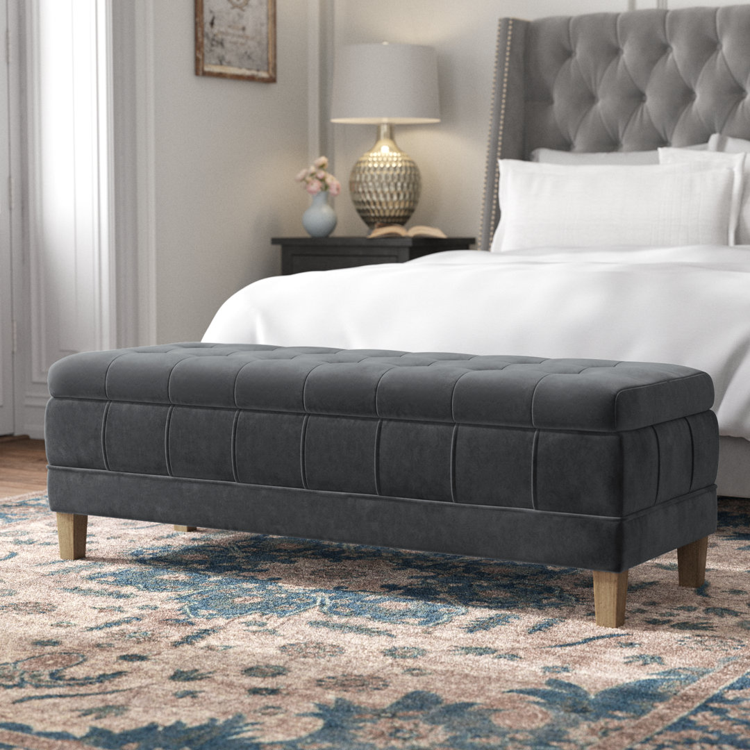 Gloria 52" Wide Velvet Tufted Rectangle Storage Ottoman